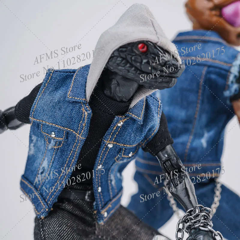 1/12 Scale Collectible Figure Denim Vest Punk Hip Hop Rock Spider Man Wolverine Sleeveless Waistcoat Fit 6