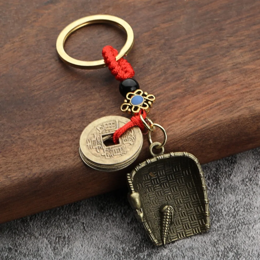 Elegant Vintage Five Kings Key Chain Zhaocai Cat Five Emperors Money Keychain Lucky Key Ring Small Gift
