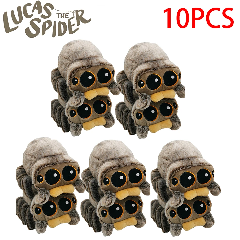 

10 Pcs Stuffed Soft Animals Plushies Spider Toy Black Little Lucas Simulated Pillow Doll Anime Game Room Pillow Decora Kid Gift