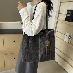 Black Denim Women's Bag New Jeans Handbag Canvas Shoulder Bag Shopping Messenger Bag Y2K Eco Bag Korean Tote Bag Chic Side Bag