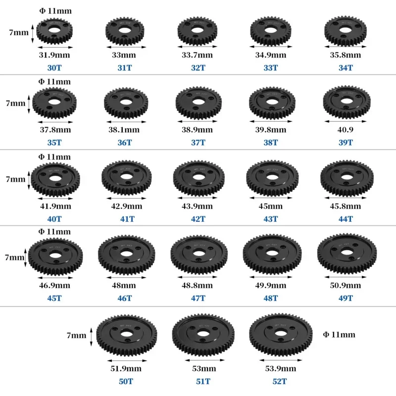 M1 Stalowa przekładnia zębata czołowa 30T 31T 35T 40T 42T 46T 50T 52T Główna przekładnia do TRAXXAS ARRMA HPI HOBAO LOSI RC Car Upgrade Parts
