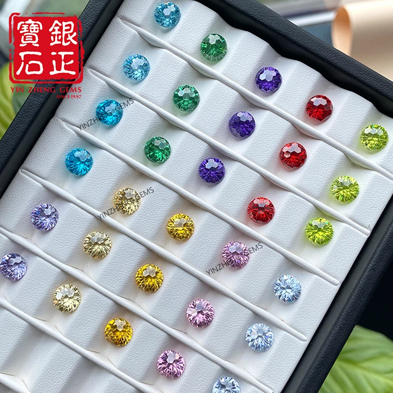 YinZheng 5A Grade Round Shape Firework Cutting Cubic Zirconia Pink Color Synthetic Zircon Stone For Jewelry Making