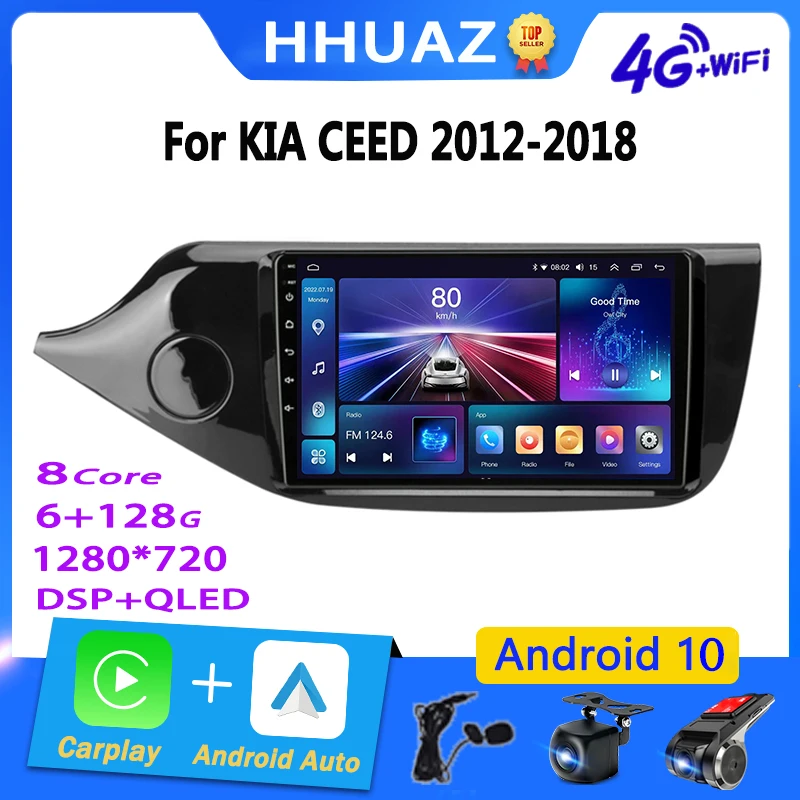 

Автомагнитола Carplay на Android для KIA Cee 'd CEED JD 2012-2018, мультимедийный видеоплеер с GPS-навигацией, RDS, Раздельный экран, Carplay, стерео