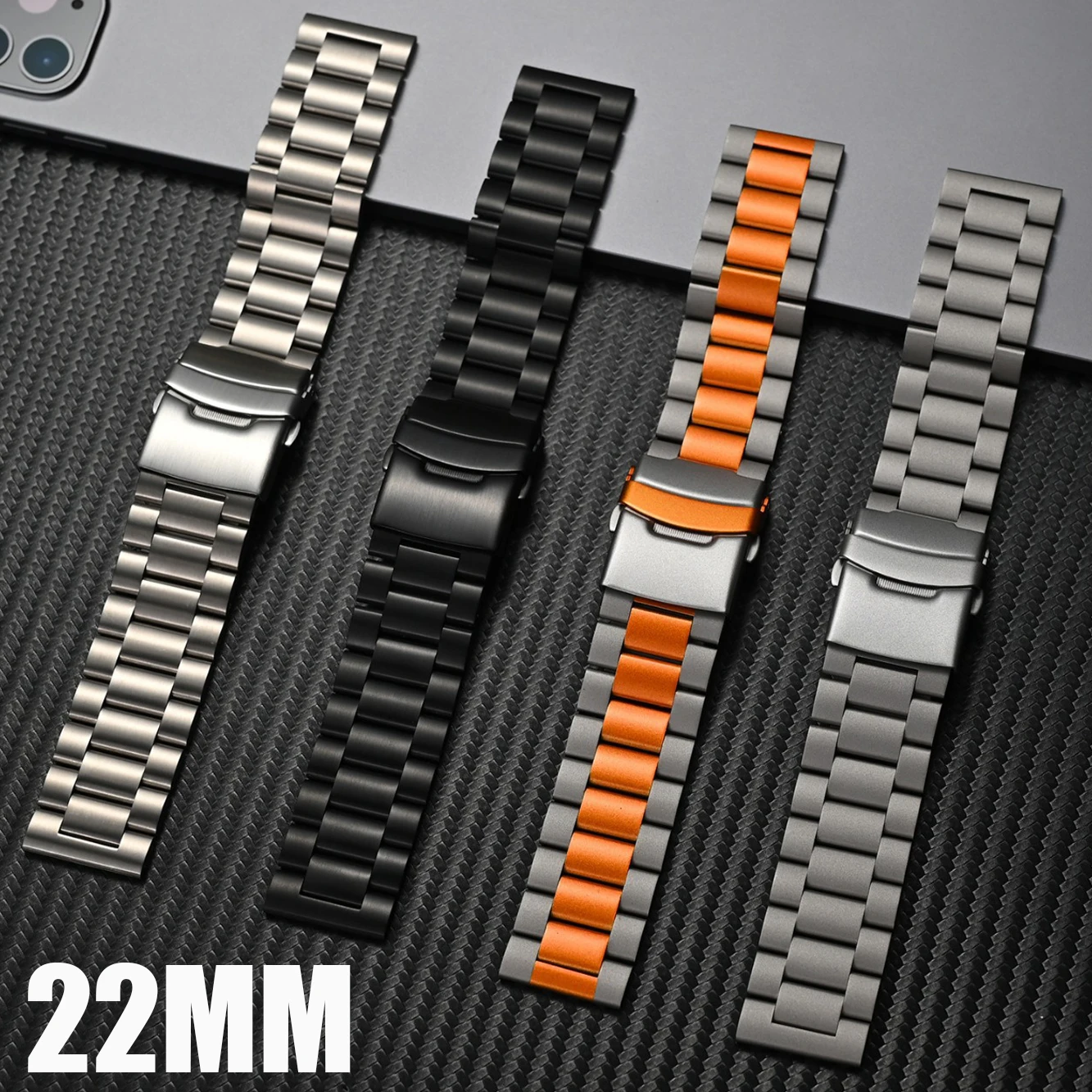 22mm Stainless Steel Band For Xiaomi Watch S4 S3 S2 S1 Active S1Pro Strap Metal Bracelet for Xiaomi Mi Watch Color 2 Watch 2 Pro