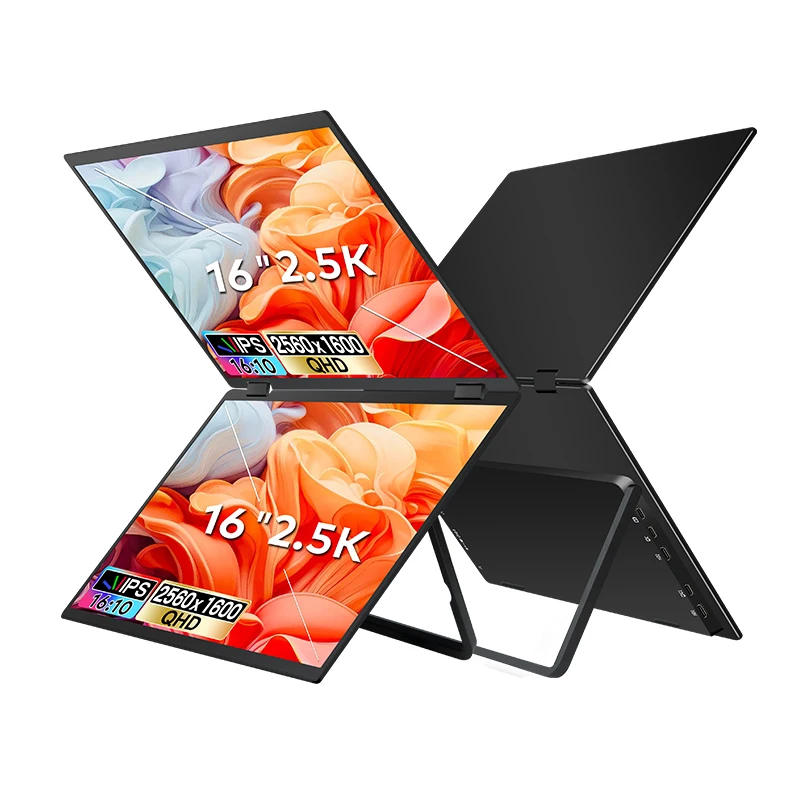 2.5K  16 INCH  2560*1600P  Dual QHD Gaming Stock Laptop Screen Extender Display IPS Triple  Foldable Portable