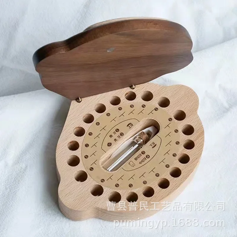 Children's Black Walnut Creative Zodiac Storage Male and Female Treasures, Fetal Hair Umbilical Cord Teeth Collection Box