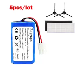 New 3400mAh-2800mAh Li-ion Battery Pack Side Brush Hepa Filter For Polaris PVCR 0826, Polaris PVCR 0726W Robotic Vacuum Cleaner