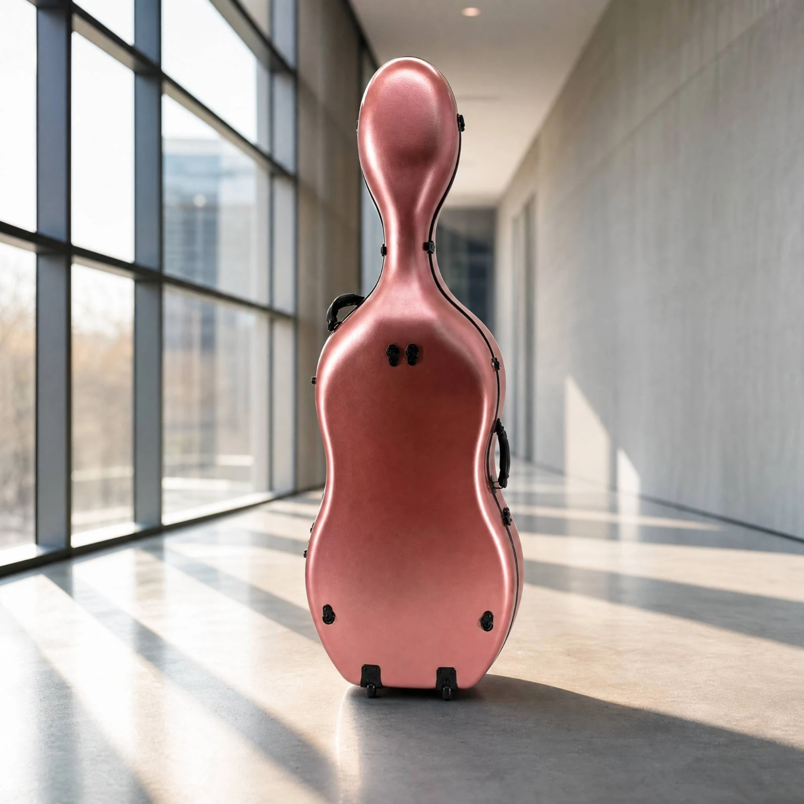Hard-Shell Cello Case Safeguarding Shaped Cello Case Impact Resistant Padded Interior for Cellists, Performances, Rehearsals