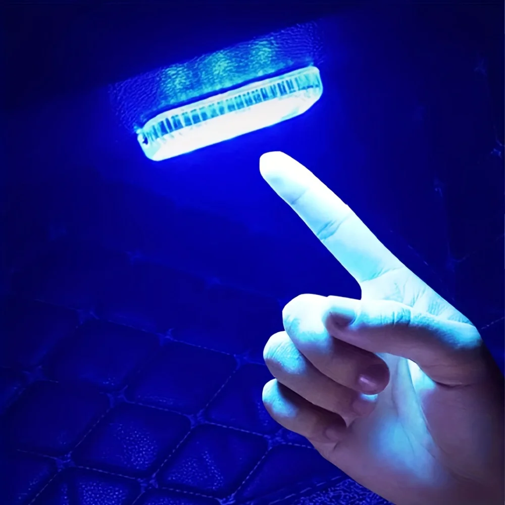 

LED Colorful light Square Touch Light Mini Wireless Car Interior Light Car Dome Reading Light Door Footer Trunk USB Charging