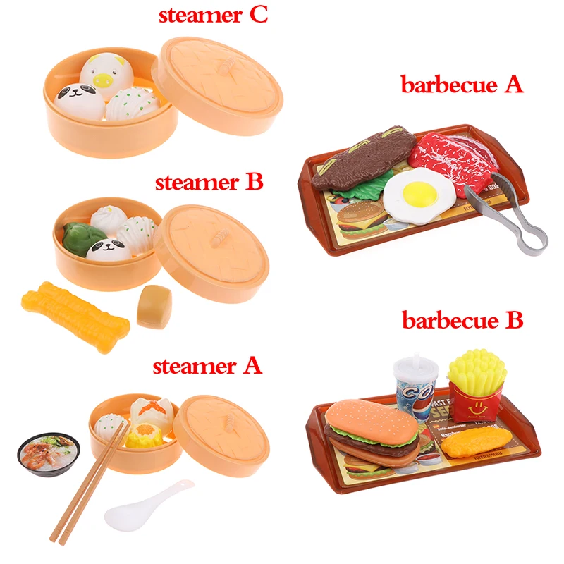 Children Pretend Simulation Food Toys Baby Play House Hamburger Breakfast Kitchen Accessories Set Fast Food Educational Toys