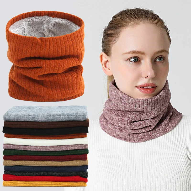 New Women Neck cover For Children Autumn Winter Cold Warm Men Fashion Neckerchief Solid Knitted Scarf Thickening Fleecing Korean