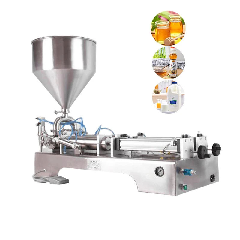 

Semi Automatic Paste Filling Machine Double Heads Ketchup Honey Syrup Jam Sauce Juice Peanut Butter Gel Lotion Shampoo Filler