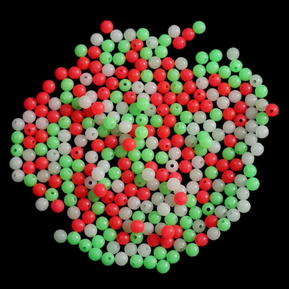 100pc/bag Plastic Fishing Floats Beads For Night Fishing Luminous Light Glowing Balls