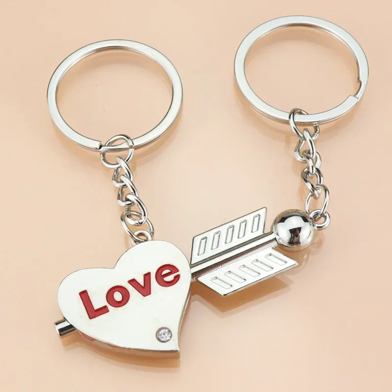 Metal Love Letter Couple Keychain Pendant Festival Souvenir Activity Small Gifts for Men and Women Keyrings