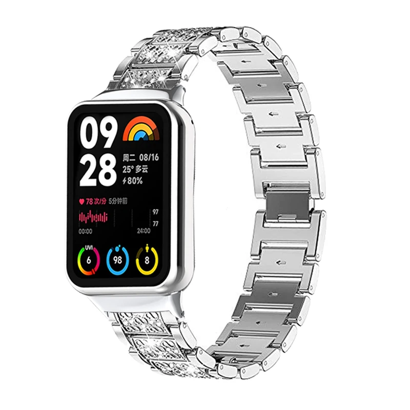 Metal Strap for Mi Band 8 Pro Smart Watch Accessories for xiaomi miband 8 pro Watchband for mi band 8 pro Diamond link Bracelet