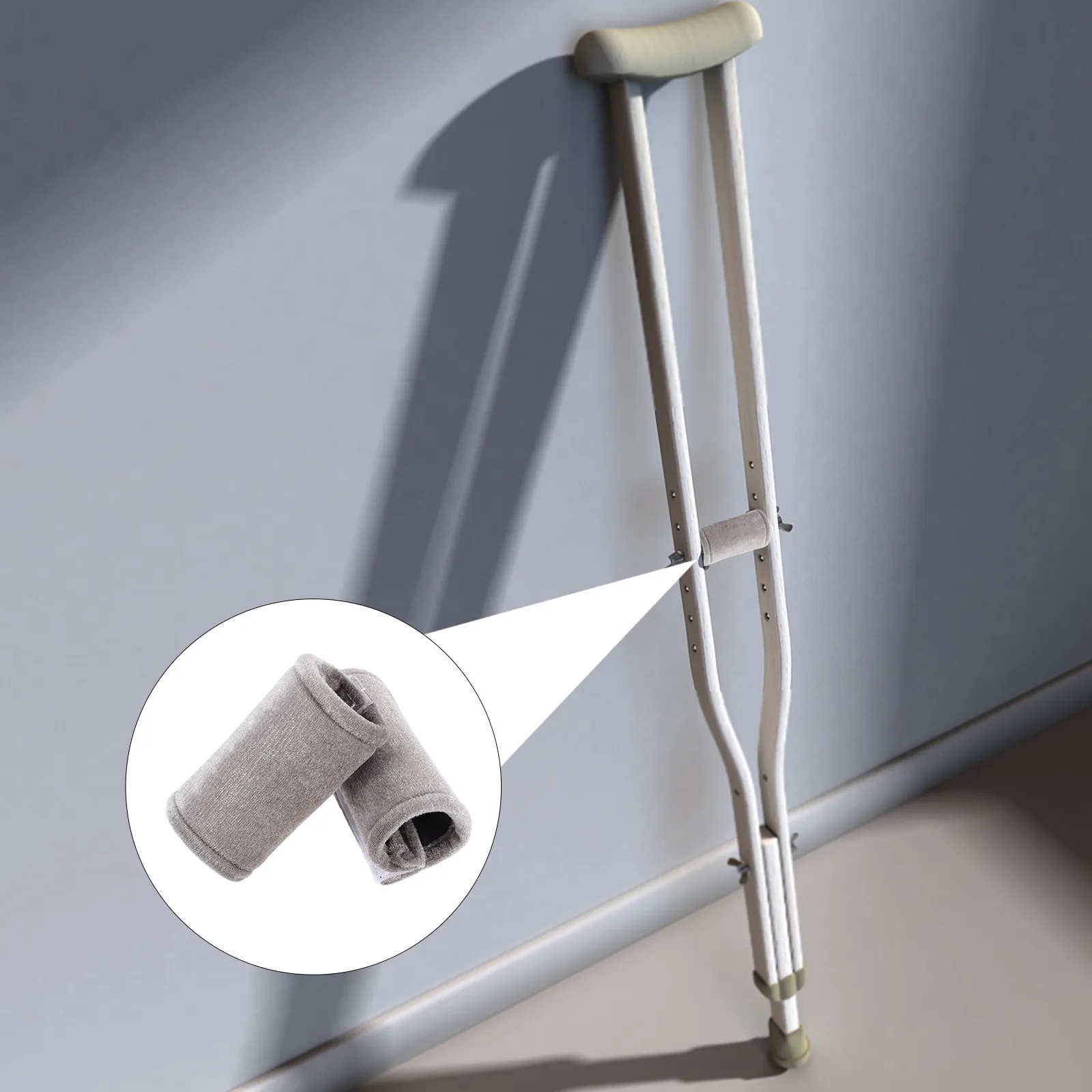 2Pcs Underarm Crutch Pads Soft Comfortable Cane Handle Cushions Anti-Collision Elastic Design Elderly Mobility Equipment