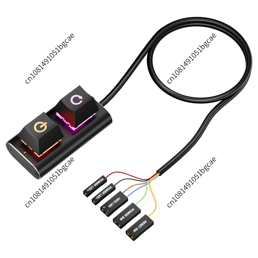 2m Desktop Computer Power Button with LED Light Mechanical Desktop Power Switch for Easy External Remote Start PC Motherboard