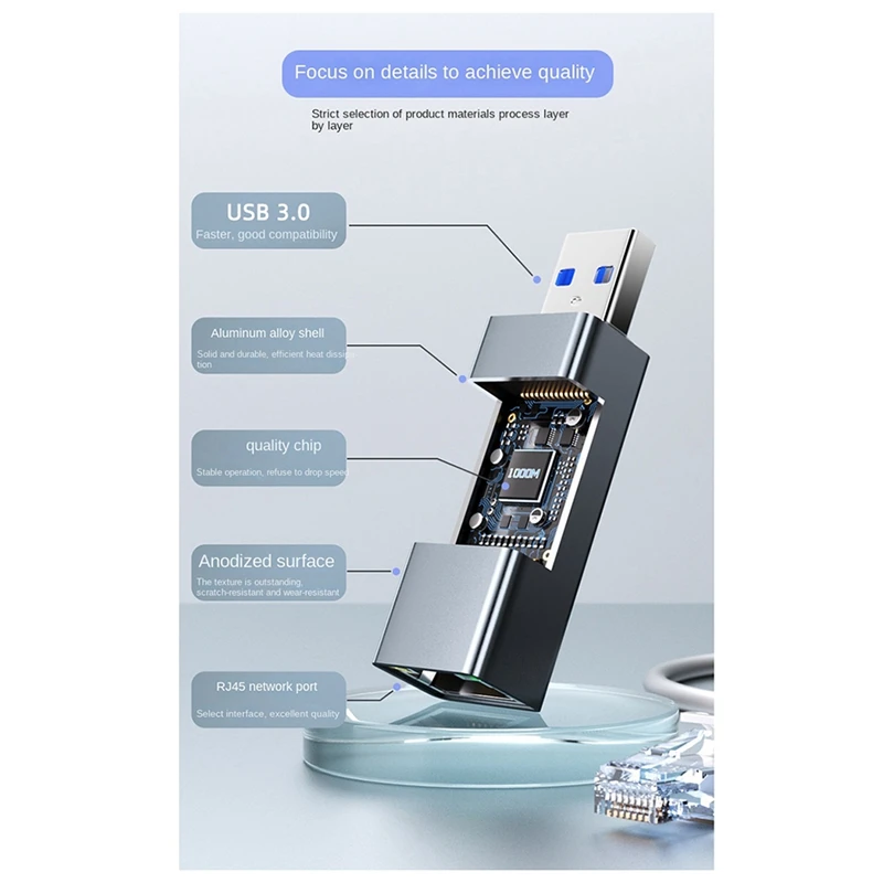 

Высший адаптер USB 3.0 к Gigabit Ethernet Адаптер USB к Ethernet RJ45