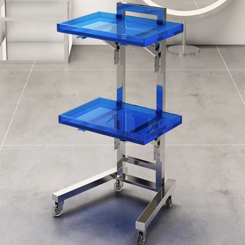 Lash Spa Barber Salon Trolley Tattoo Rolling Acrylic Salon Trolley Cosmetic Hairdresser Carrito Auxiliar Salon Furniture WKST