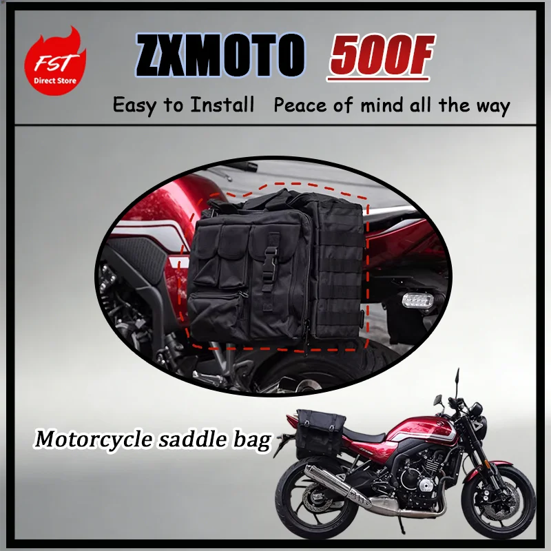 

Водонепроницаемые боковые сумки из холщовой ткани и кожи с быстрым креплением для мотоцикла ZXMOTO 500F, седельные сумки, боковые сумки для инструментов и хранения багажа