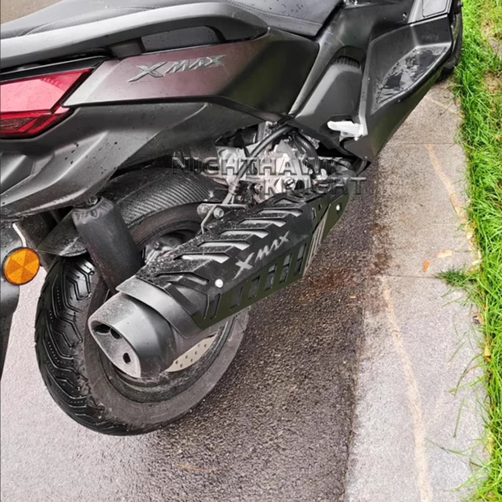 لياماها XMAX300 X-MAX 300 2025 جديد دراجة نارية العادم غطاء للحماية الأسود سبلاش الحرس مكافحة تحرق غطاء عزل غطاء