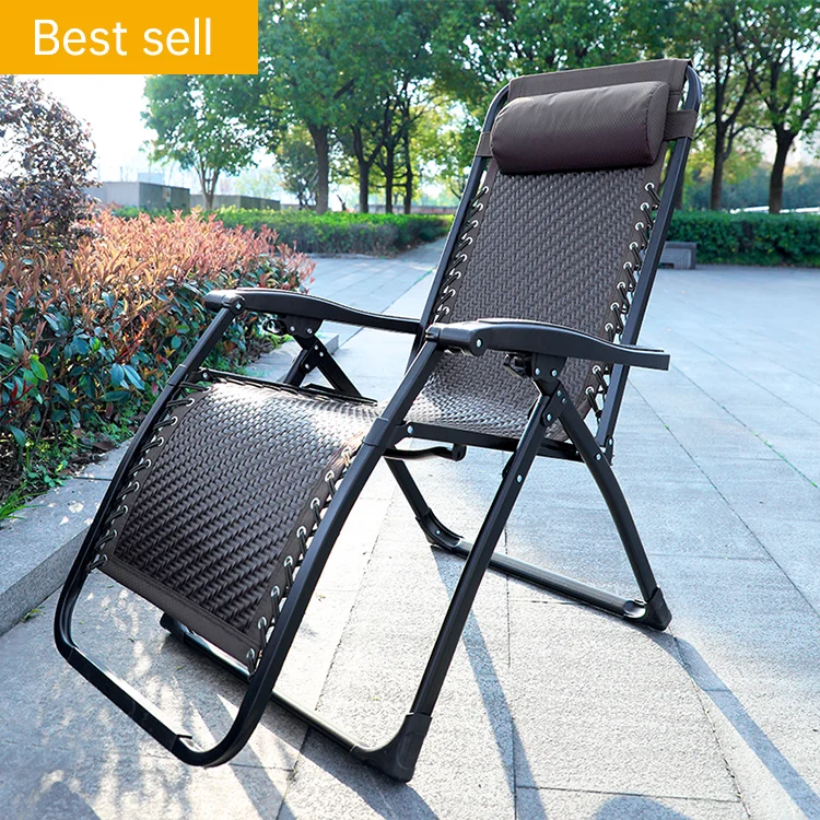 

Outdoor garden lightweight rattan folding leisure chair with cup holder