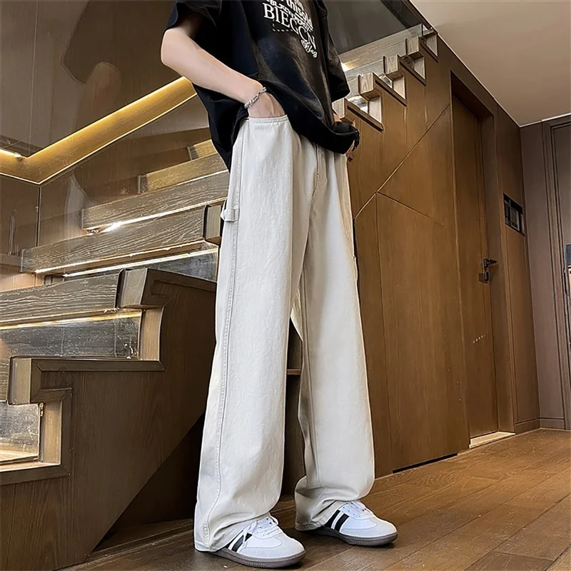 

Men's Summer Thin Cotton Work Pants with Large kets Straight Leg Casual Loose Fit Trousers Comfortable Breathable