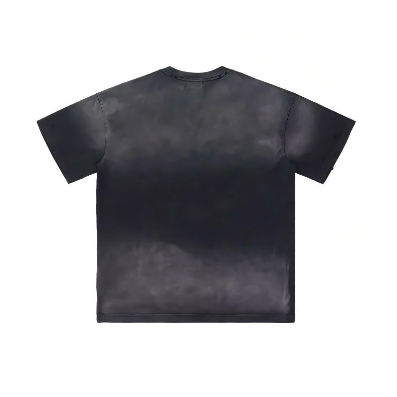 VALE FOREVER DTG Printed Acid Wash Vintage Letter Loose Unisex Crew Neck Tee