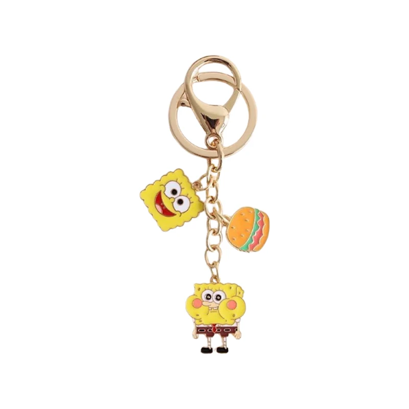 SpongeBob Patrick Star Keychain Cartoon Keyring Couple Backpack Pendant Decorative Jewellery Womne Creative Car Key Ring Gift