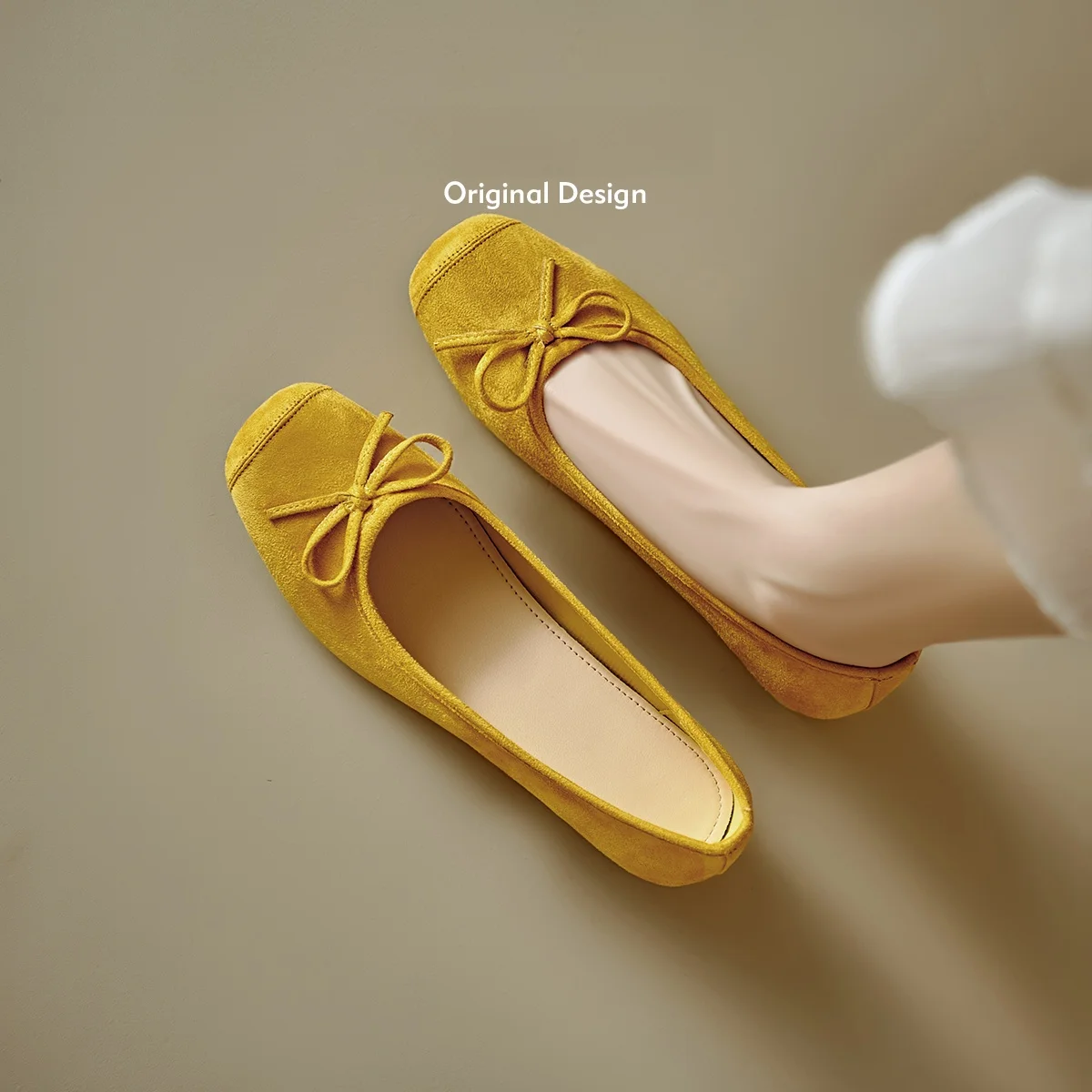 ballerines-en-peau-de-mouton-pour-femme-jaunes-a-enfiler-avec-nœud-rehaussantes-semelle-plate-chaussures-simples