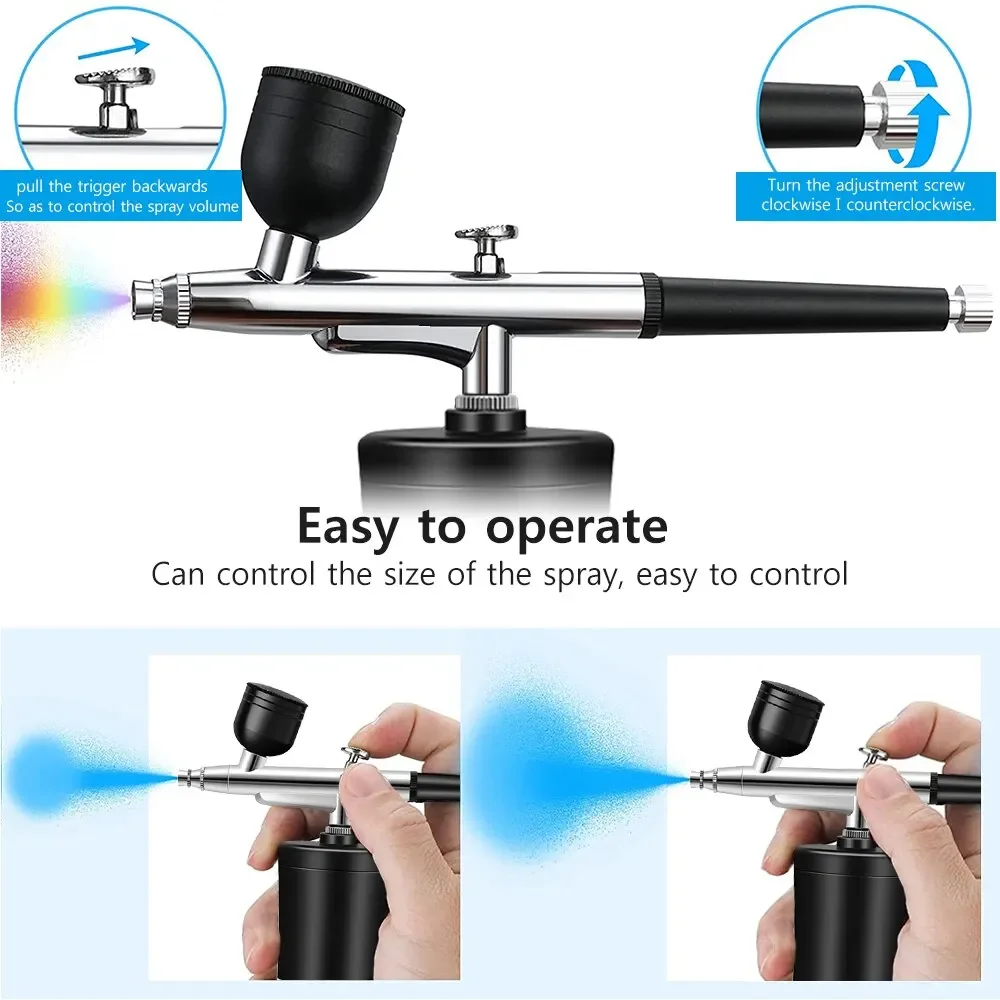 New 7.4V Portable Airbrush Nail Set with Compressor, Air Brush Compressor for Nail Art, Painting & Crafts