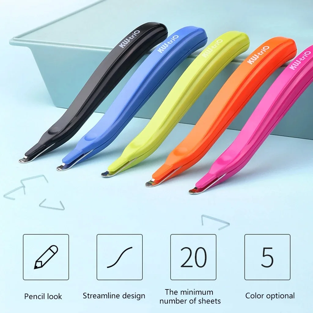 1 sztuk przenośny magnetyczny zszywacz styl Push mniej wysiłku zszywki narzędzie do usuwania dla Home Office School Stationery