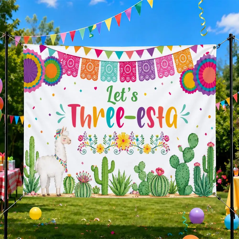 Llama Fun Alpaca Cactus Flags Birthday Party Flag Tapestries Outdoor Parties Bedrooms Living Rooms  Wall Decor Gifts