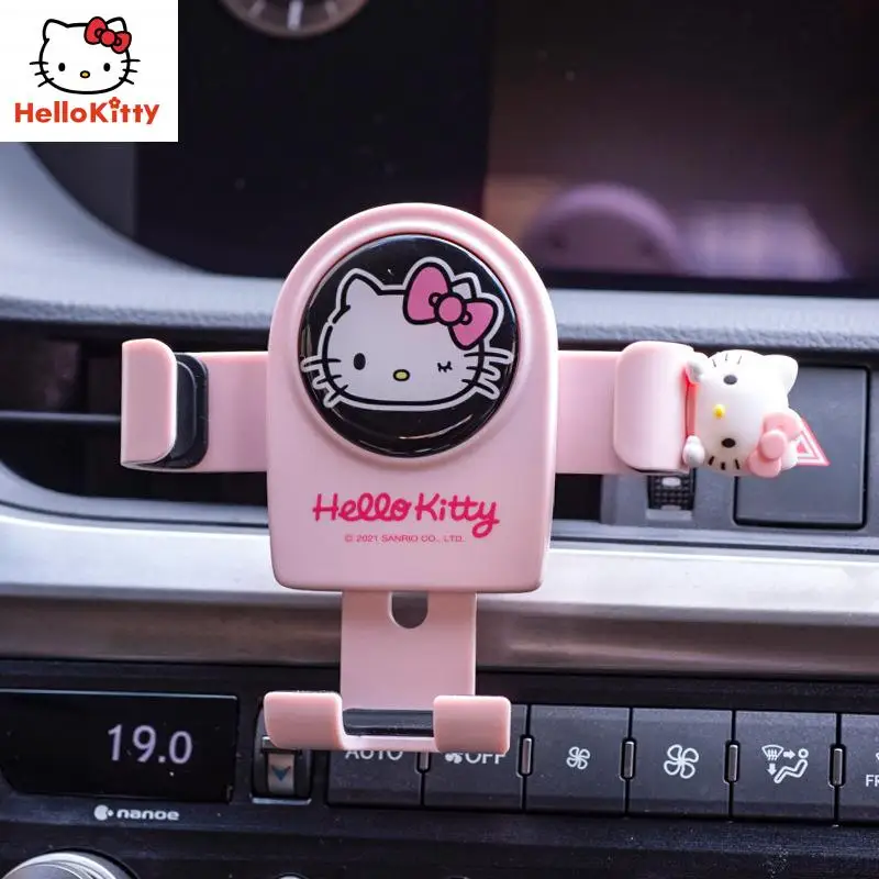 Kawaii Sanrioy2K Car Phone Holder Hellokitty Cartoon Car Air Vent Navigation Bracket Multifunctional Universal Accessories Gift