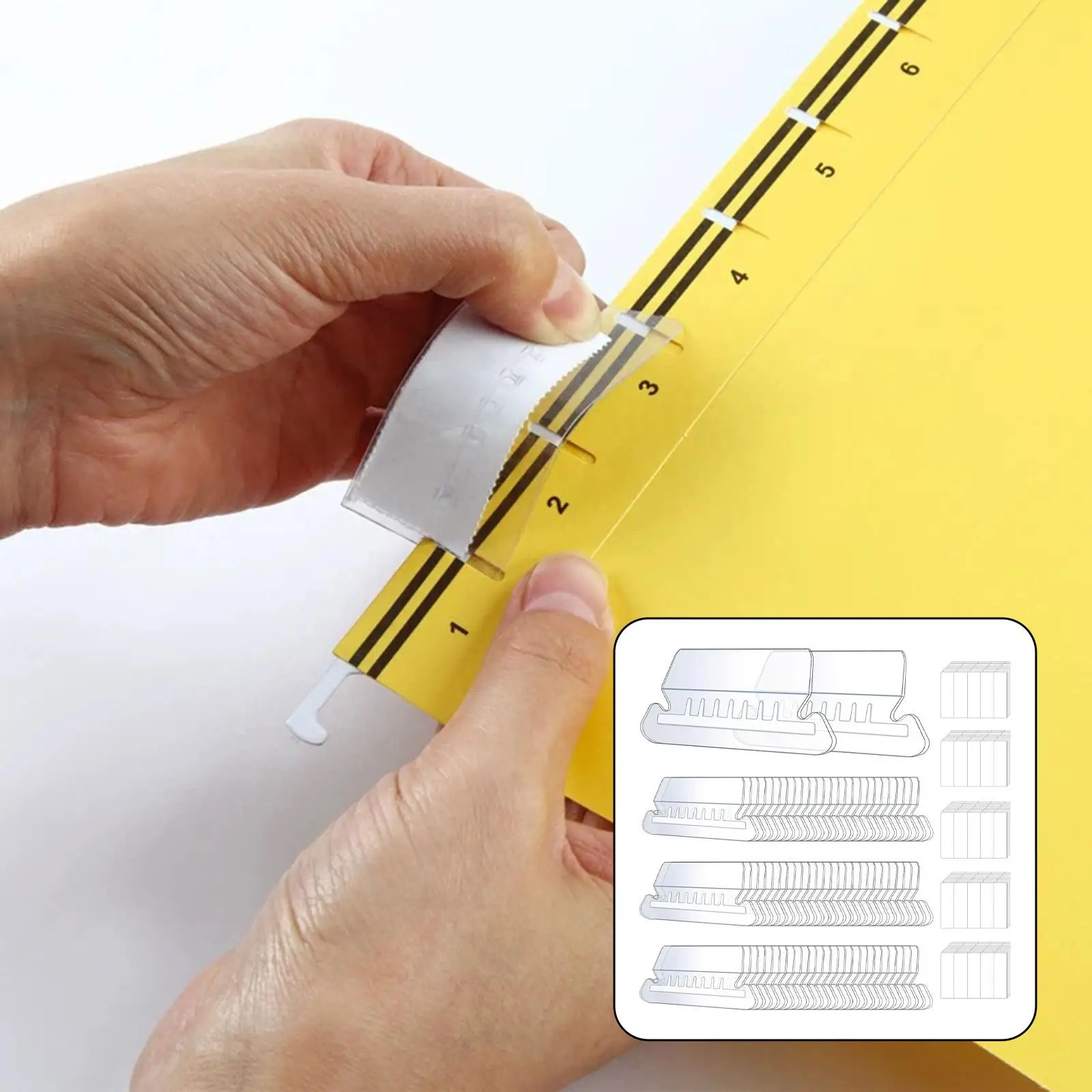 

50 Pieces Hanging File Folder Tabs and Inserts Sturdy Easy to Read Clear for Hanging Folders for Home Cabinet School Office Room