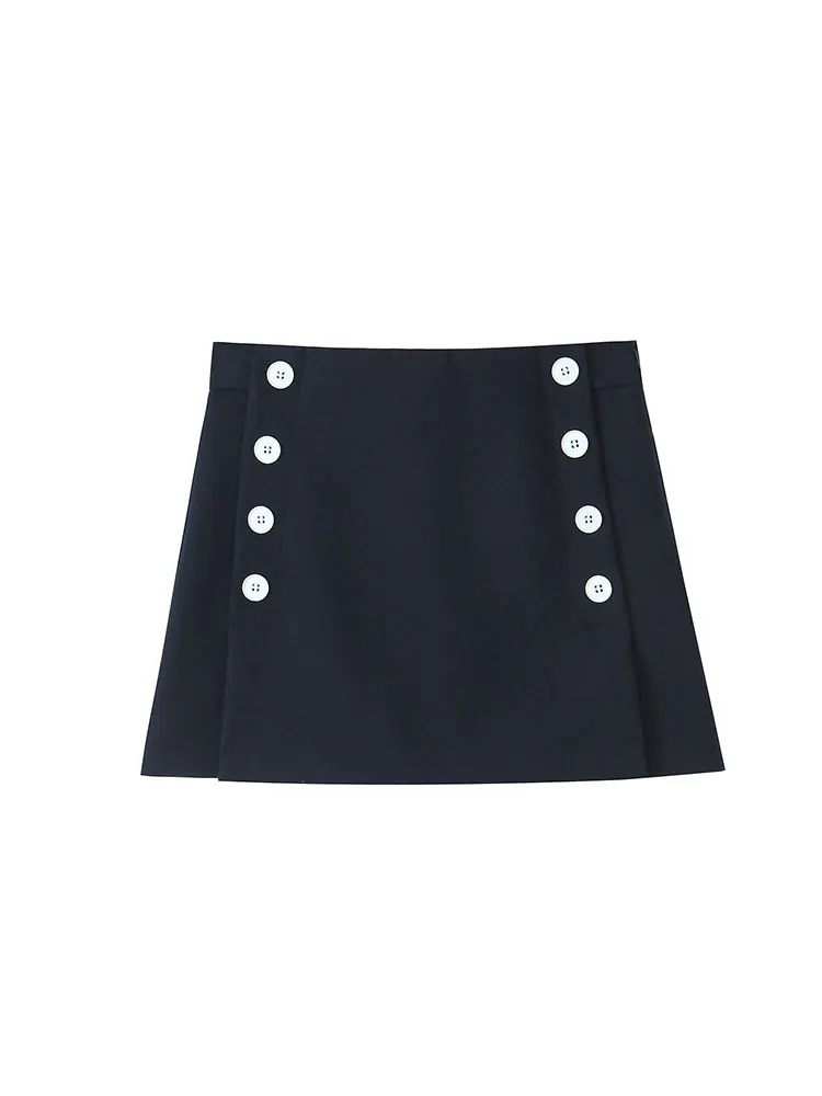 TFAFXY Summer Solid Women Skirt Shorts Fashion Double Breasted Design Mini Skirt For Woman Casual Shorts Streetwear