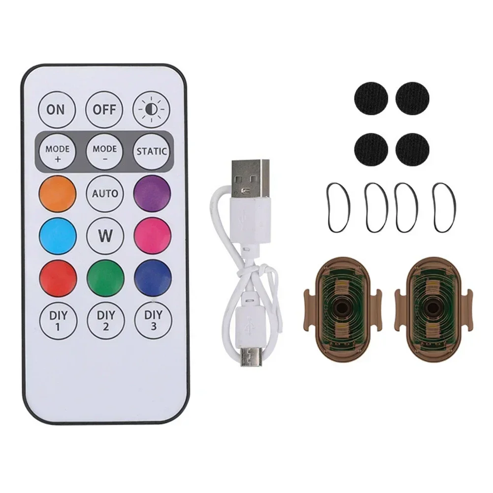 LED دراجة نارية ليلة الطائرات إشارة ستروب أضواء USB قابلة للشحن دراجة بدون طيار مع التحكم عن بعد تحذير مصباح إشارة #3
