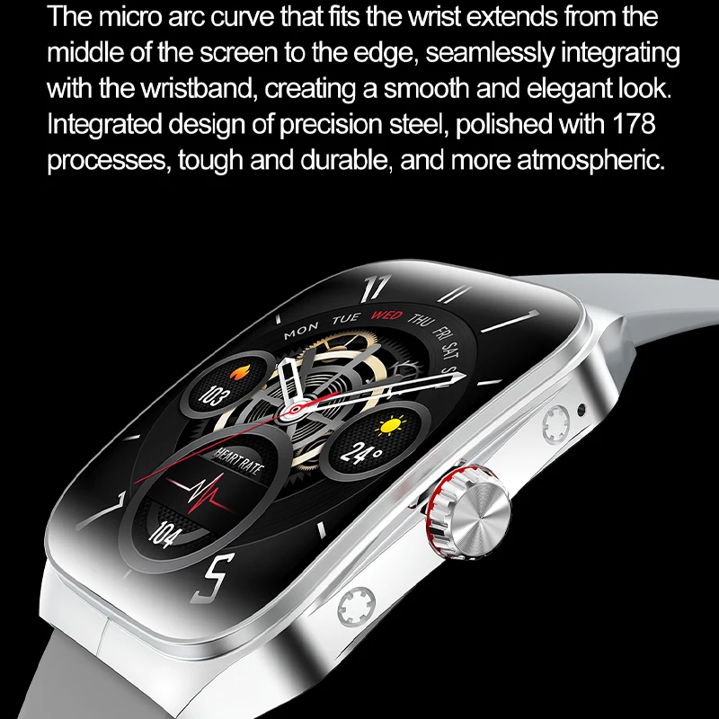 2025 Men's New Smart Watch 5.3 Bluetooth Call 1.95-inch 410 * 502 Resolution Full Screen Touch Android iOS Universal Watch