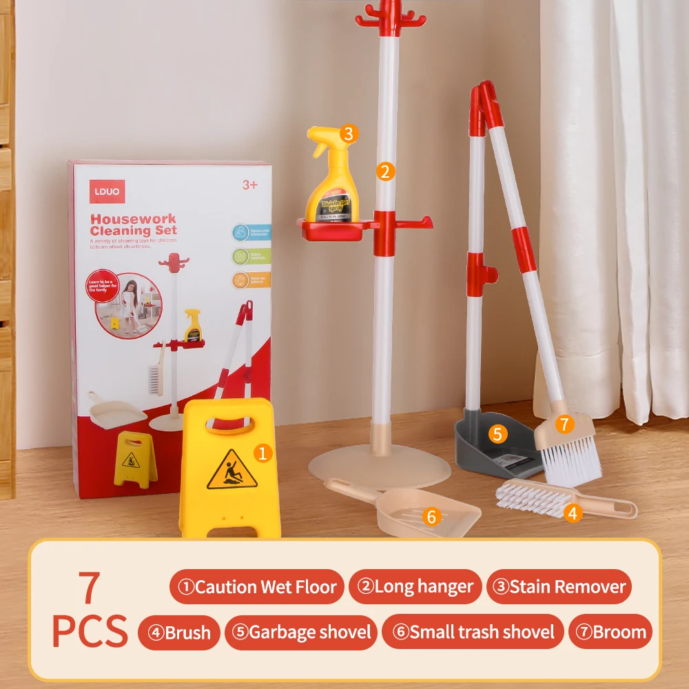 Wow!Cleaning Toys Children\'s Pretend Play Cleaning Set and Sanitation Simulation Broom Vacuum Cleaner Tool Toy For Children Gift