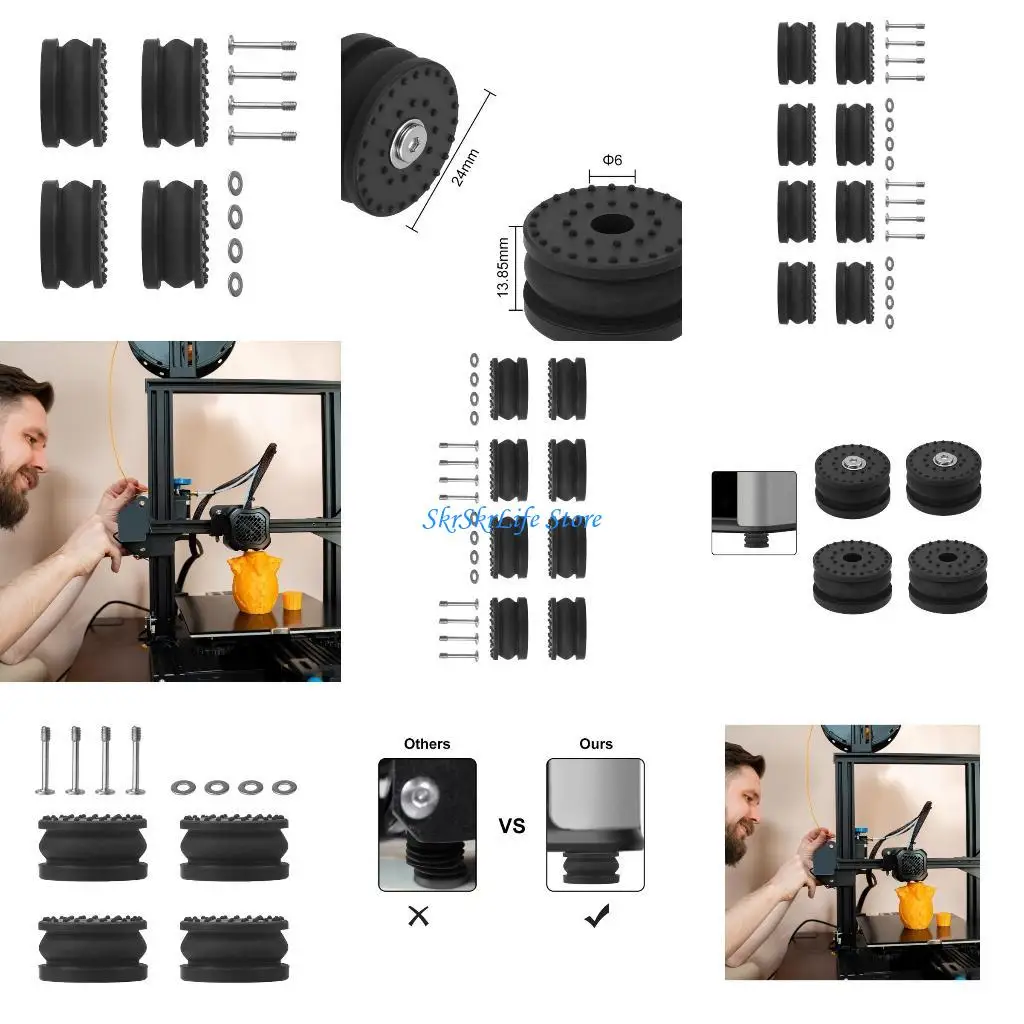 

E65E Silicone Vibration Damping Feet For 3D Printer Enhances Stability Noise Reduction Anti Slip Base