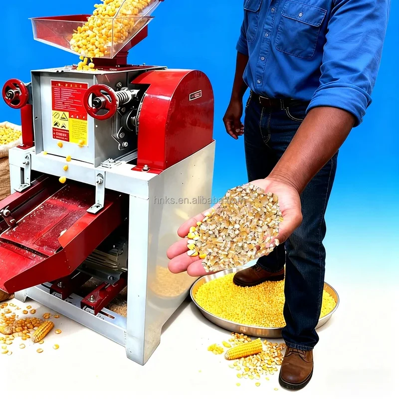 Automatic High-Efficiency Corn Crusher Machine Animal Feed Processing Stainless Steel Maize Cracker For Poultry Livestock