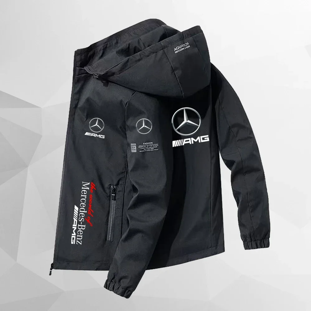 2024 new cycling suit Mercedes Benz men's and women's motorcycle riding jacket, F1 racing suit, outdoor sports bicycle jacket