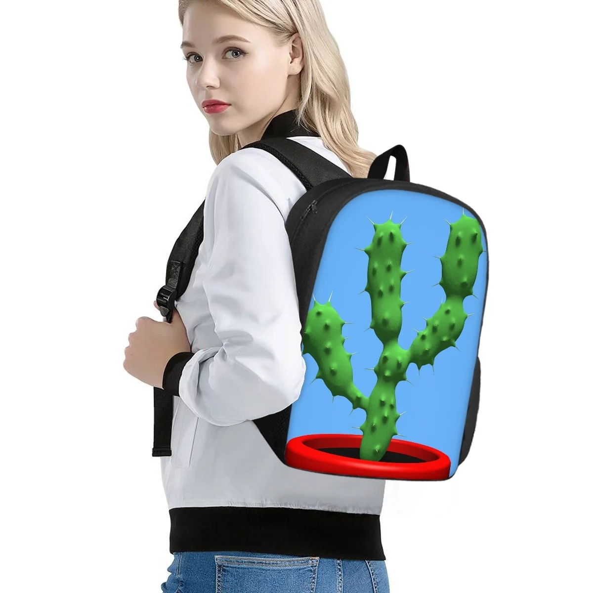 Cute Cactus School Bag For Kids Boys Girls Light Simple Children Bookbag zaino per l'asilo nuovo zainetto per il mese nuovo SmallBag