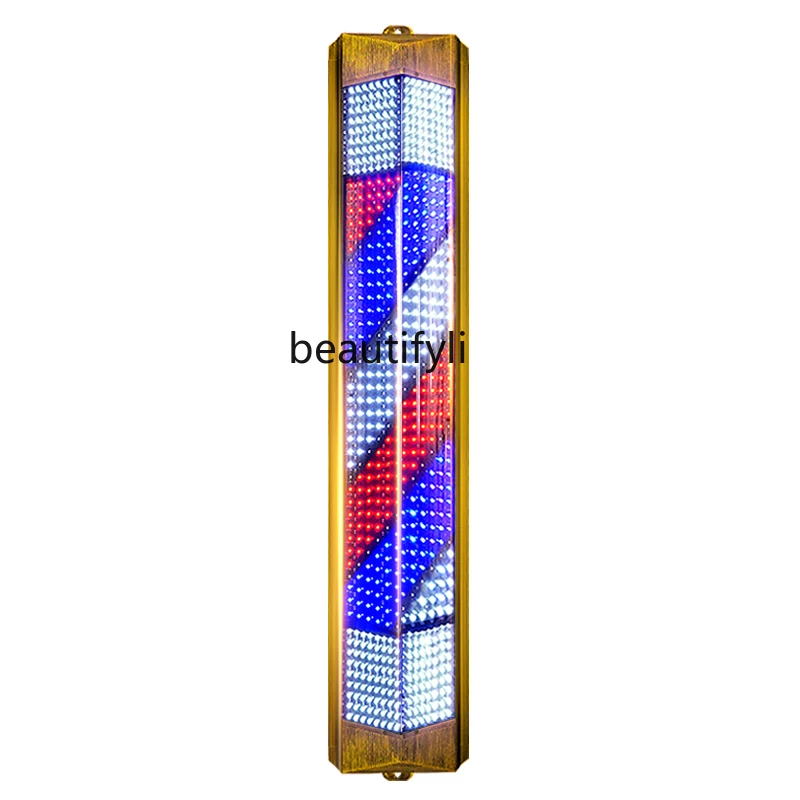 Rotating Lamps for Barber Shops, LED Outdoor Retro Wall-Mounted, Waterproof Colorful, Hair Salon Logo Light Box