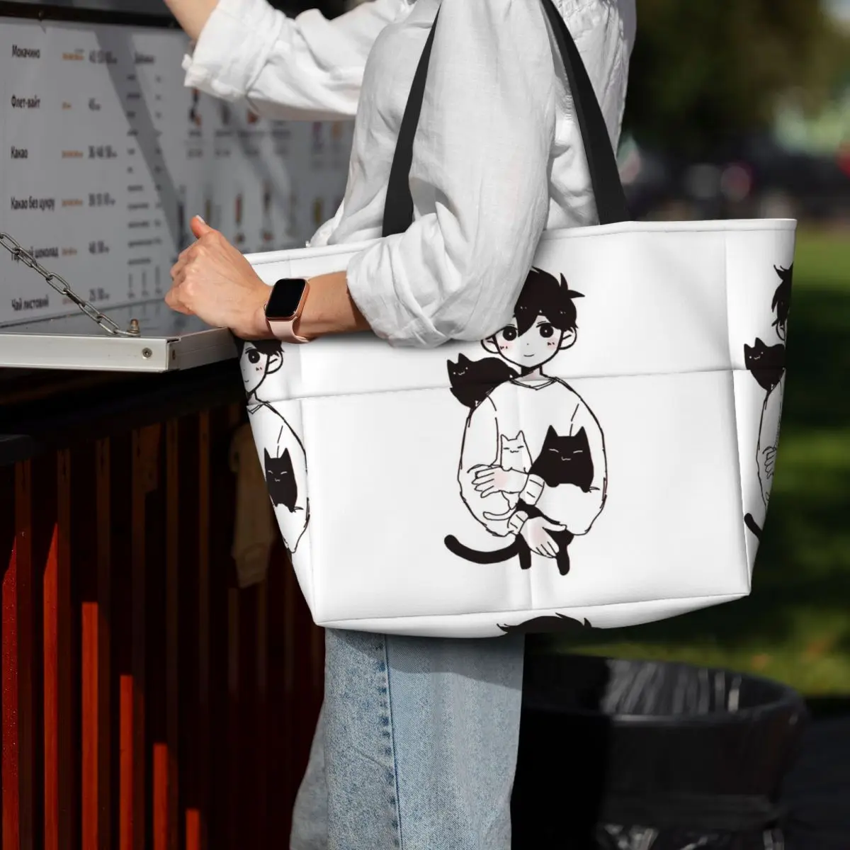 

Omori Sunny And Mewo Пляжная большая сумка Спортивная сумка для занятий йогой в тренажерном зале Большая большая сумка Женская дорожная сумка Сумка для фитнеса