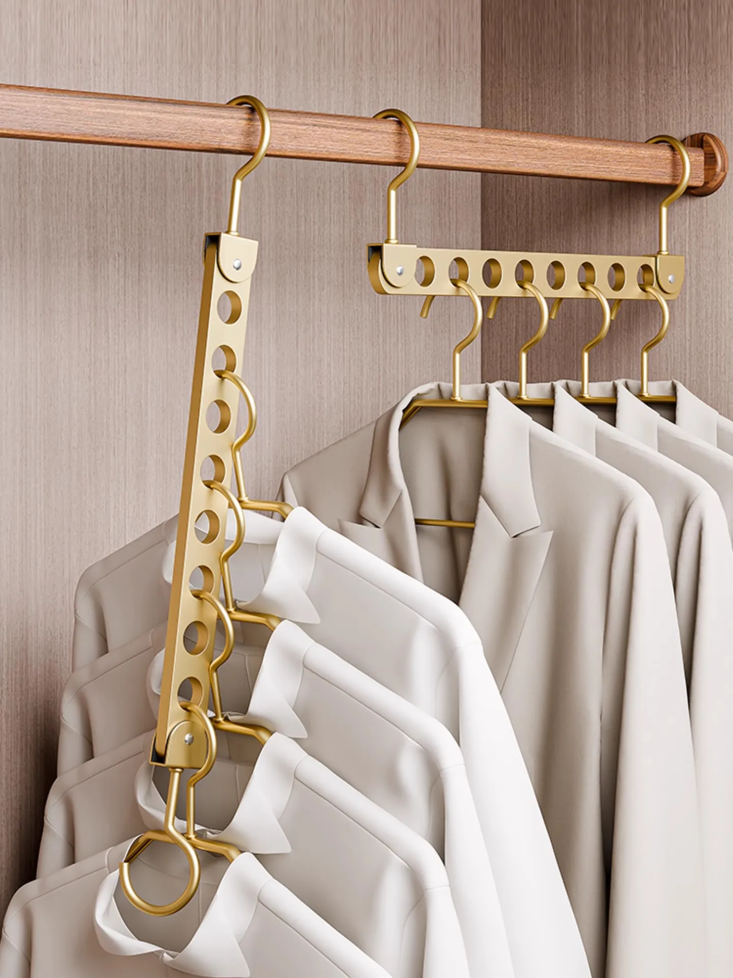 6/8 Holes Storage Rack for Clothes Hanger Aluminum Alloy Rotatable Hanging Hooks Hangers Organizer Rack Space Saver Hanging Hook