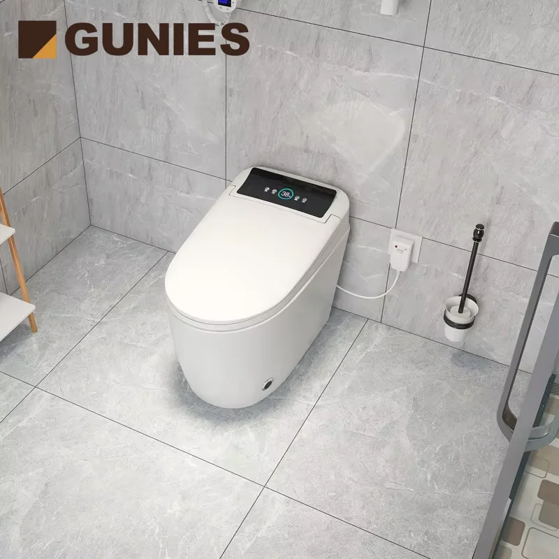 

Auto Open Self Clean Electronic Intelligent Smart Toilet With Bidet S-Trap Drainage Floor Mounted Remote Control Included