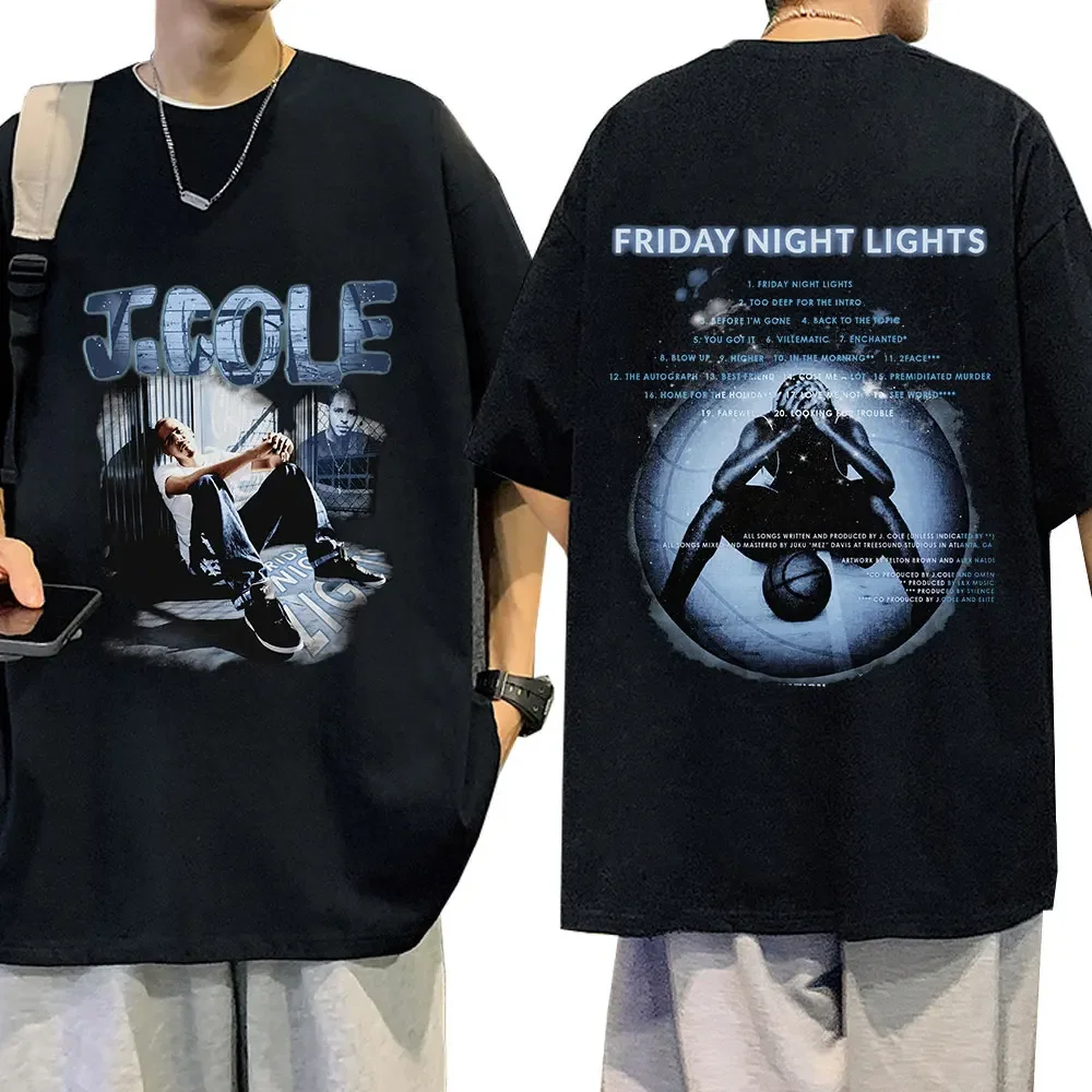 J Cole Friday Night Lights Graphic T Shirt Summer Fashion Short Sleeve T Shirts Men Women Cotton Oversized T-shirt Streetwear