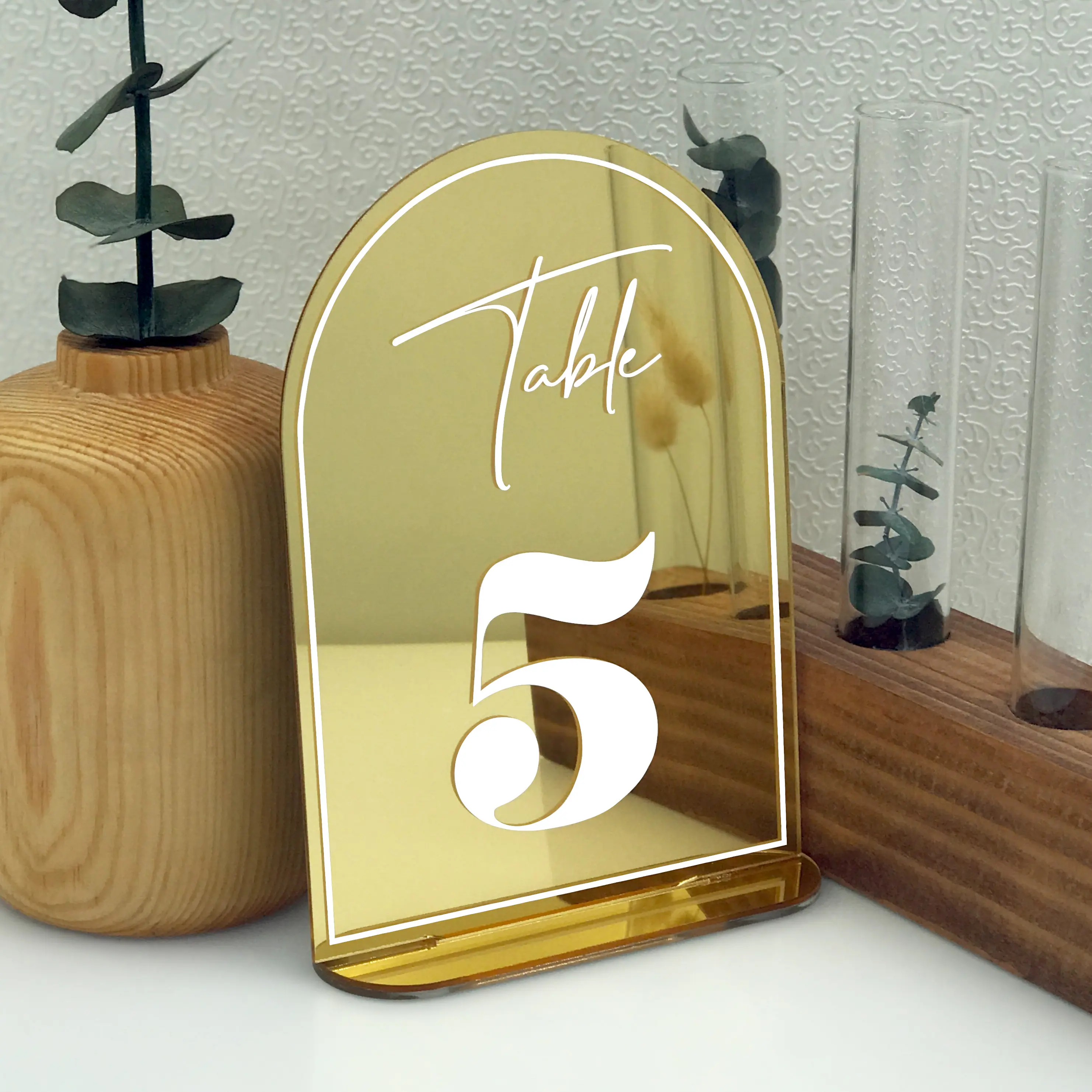 3D Gold Mirror Table Signs, Wedding Gold Arch Table Numbers, Modern Party Event Decor, Acrylic Table Numbers, Wedding Decor