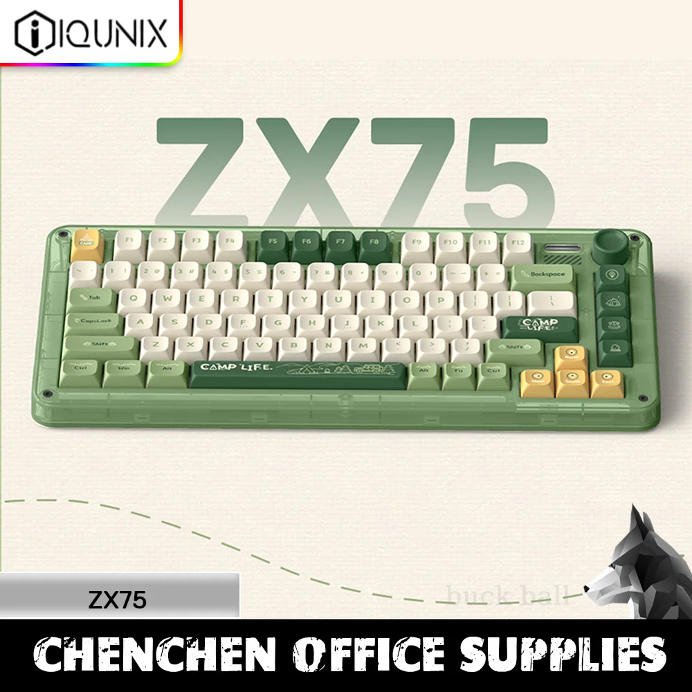 

IQUNIX Camp out ZX75 Mechanical Keyboard 3mode Wireless Keyboard RGB 81keys Customization Hot Swap Light Gaming lap Keyboard Kit